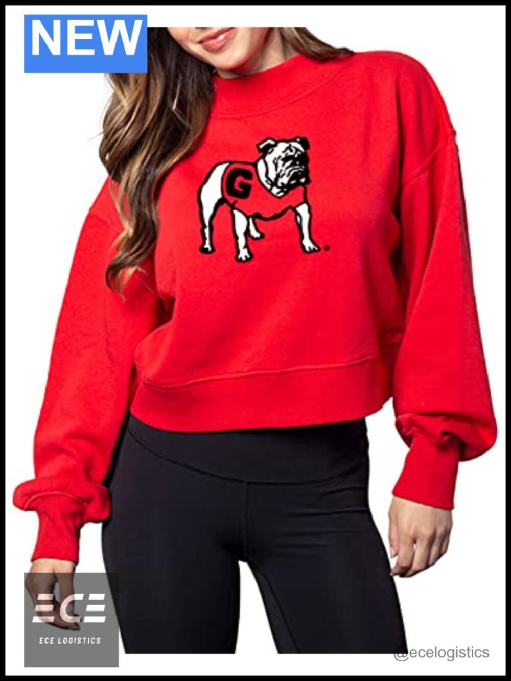 NCAA Georgia Bulldogs Haily Sweatshirt Mock Neck Oversized Fleece Pullover